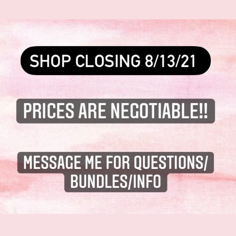 shop closing 8/13/21